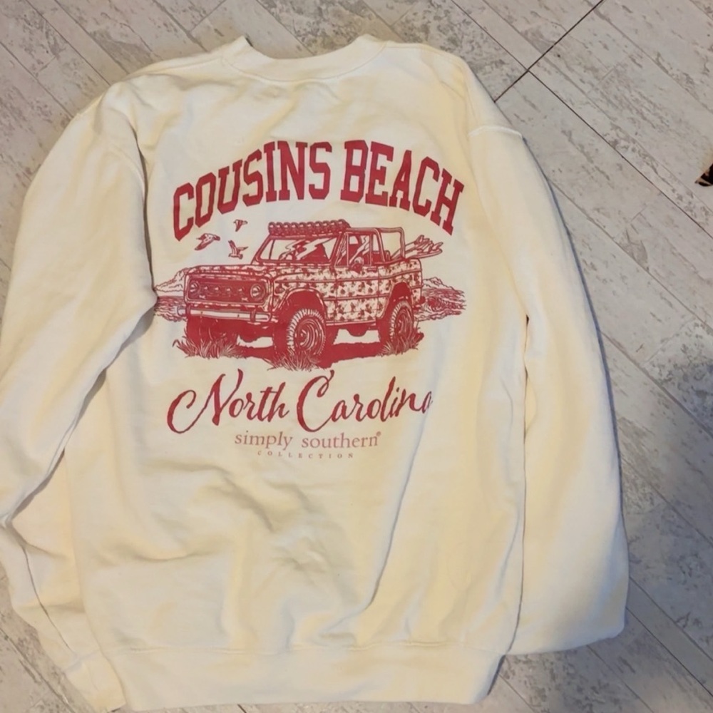 Simply Southern White Crewneck Sweatshirt with Red Graphic